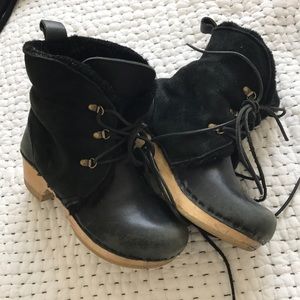 No. 6 shearling clog boots 38 8 39 lace up winter